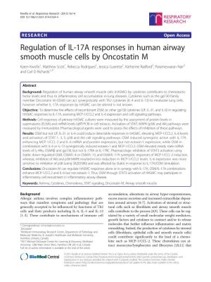 Regulation of IL-17A Responses in Human Airway Smooth Muscle Cells