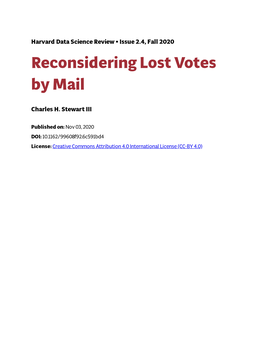Reconsidering Lost Votes by Mail