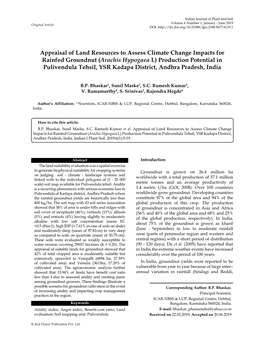 Appraisal of Land Resources to Assess Climate Change Impacts For