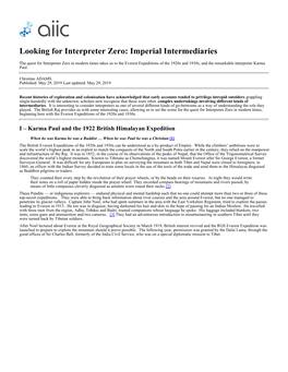 Looking for Interpreter Zero: Imperial Intermediaries