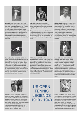 US Open Champions 1910-1940