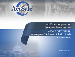 Investor Presentation Cowen 42Nd Annual Aerospace/Defense & Industrials Conference