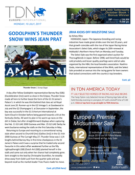 Godolphin=S Thunder Snow Wins Jean Prat Cont