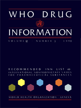 WHO Drug Information Vol. 12, No. 3, 1998