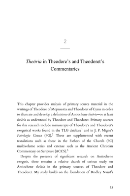 In the Writings of Theodore of Mopsuestia and Theodoret of Cyrus