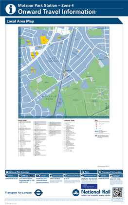 Motspur Park Station – Zone 4 I Onward Travel Information Local Area Map