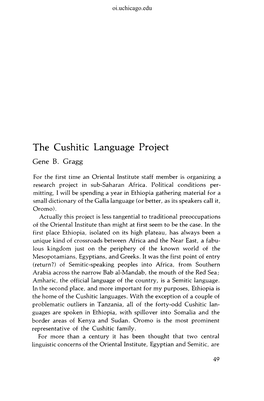 The Cushitic Language Project Gene B