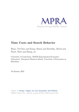 Time Costs and Search Behavior