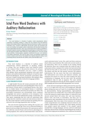 Ictal Pure Word Deafness with Auditory Hallucination