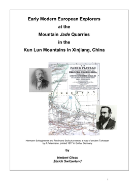 Early Modern European Explorers at the Kuen-Lun, China, Mountain Jade Deposits
