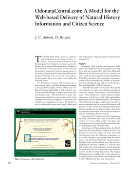A Model for the Web-Based Delivery of Natural History Information and Citizen Science