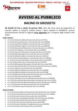 Avviso Al Pubblico Bacino Di Grosseto