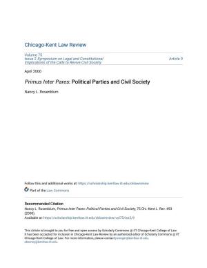 Primus Inter Pares: Political Parties and Civil Society