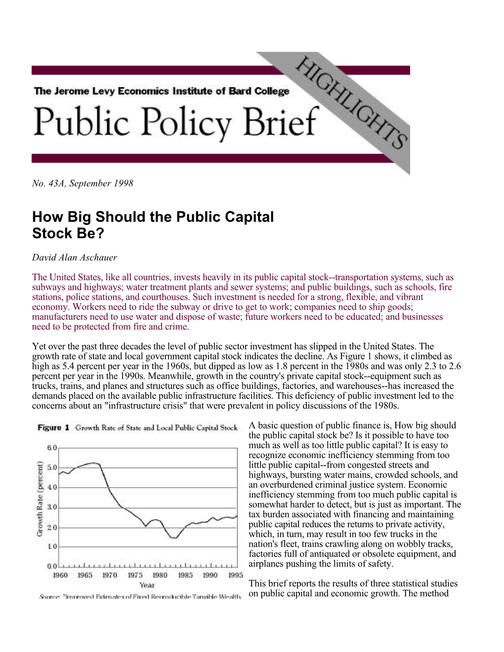 How Big Should the Public Capital Stock Be?