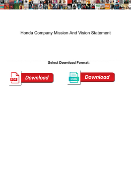 Honda Company Mission and Vision Statement