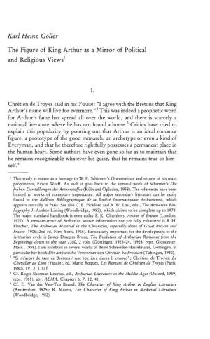 Karl Heinz Göller the Figure of King Arthur As a Mirror of Political and Religious Views1