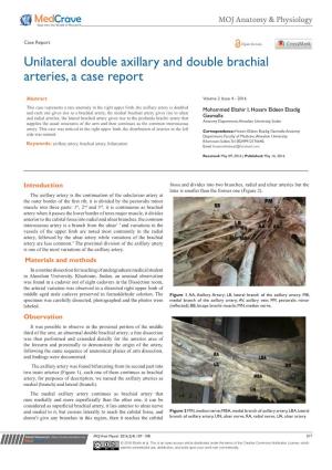 Unilateral Double Axillary and Double Brachial Arteries, a Case Report