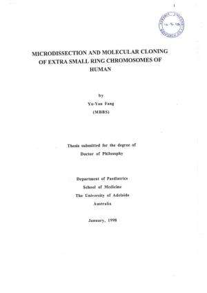 Microdissection and Molecular Cloning of Extra Small Ring Chromosomes Of