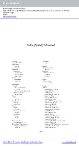 Index of Passages Discussed