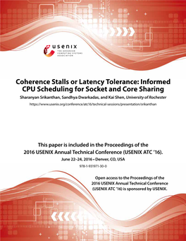 Coherence Stalls Or Latency Tolerance: Informed CPU Scheduling for Socket and Core Sharing