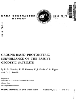 Ground-Based Photometric Surveillance of the Passive Geodetic Satellite