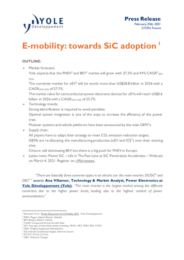 E-Mobility: Towards Sic Adoption 1