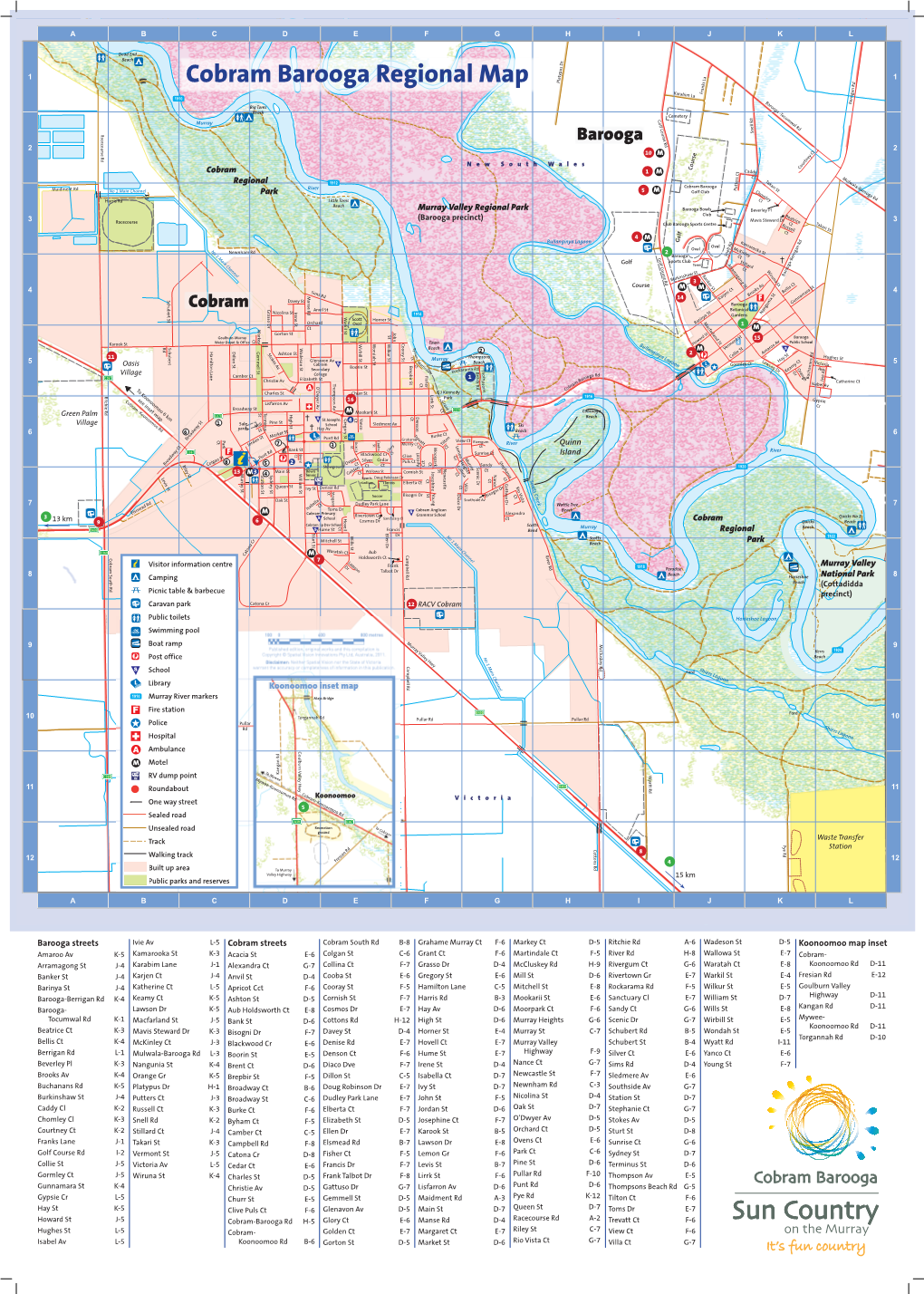 Cobram Barooga Regional Map Platypus Dr Karabim La Franks La 1910 Barooga -Tocumwal Rd Berrigan Rd Big Toms Beach Cemetery Golf Course Rd