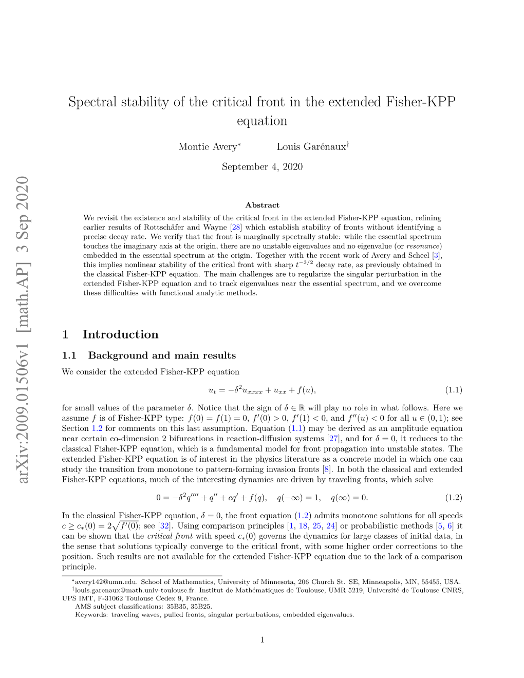 Spectral Stability of the Critical Front in the Extended Fisher-KPP Equation