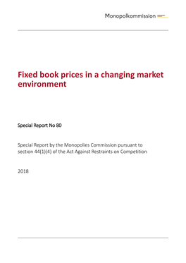Fixed Book Prices in a Changing Market Environment