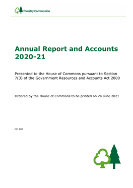 Forestry Commission England Annual Report and Accounts 2020-21
