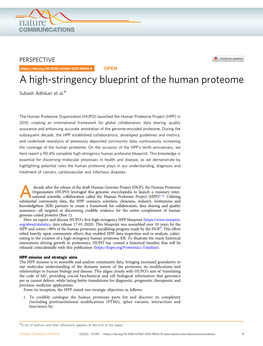 A High-Stringency Blueprint of the Human Proteome
