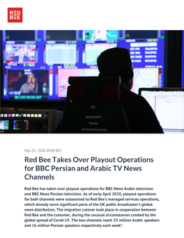 Red Bee Takes Over Playout Operations for BBC Persian and Arabic TV News Channels