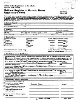 National Register of Historic Places Registration Form