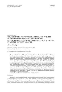 Iguania, Liolaemidae) in a Protected Area of South-Central Chile Affected by a Mixed-Severity Wildfire