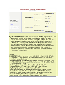 Premium Edited Pedigree: Roses Prospect Updated: 5/20/11