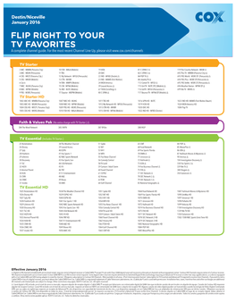 FLIP RIGHT to YOUR TV FAVORITES a Complete Channel Guide