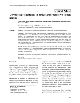 Dermoscopic Patterns in Active and Regressive Lichen Planus