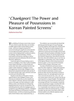 'Chaekgeori: the Power and Pleasure of Possessions in Korean Painted