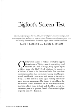 Bigfoot's Screen Test