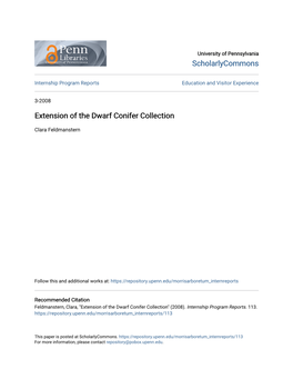 Extension of the Dwarf Conifer Collection