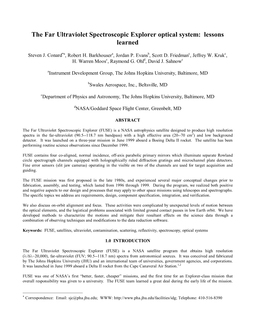 The Far Ultraviolet Spectroscopic Explorer Optical System: Lessons Learned