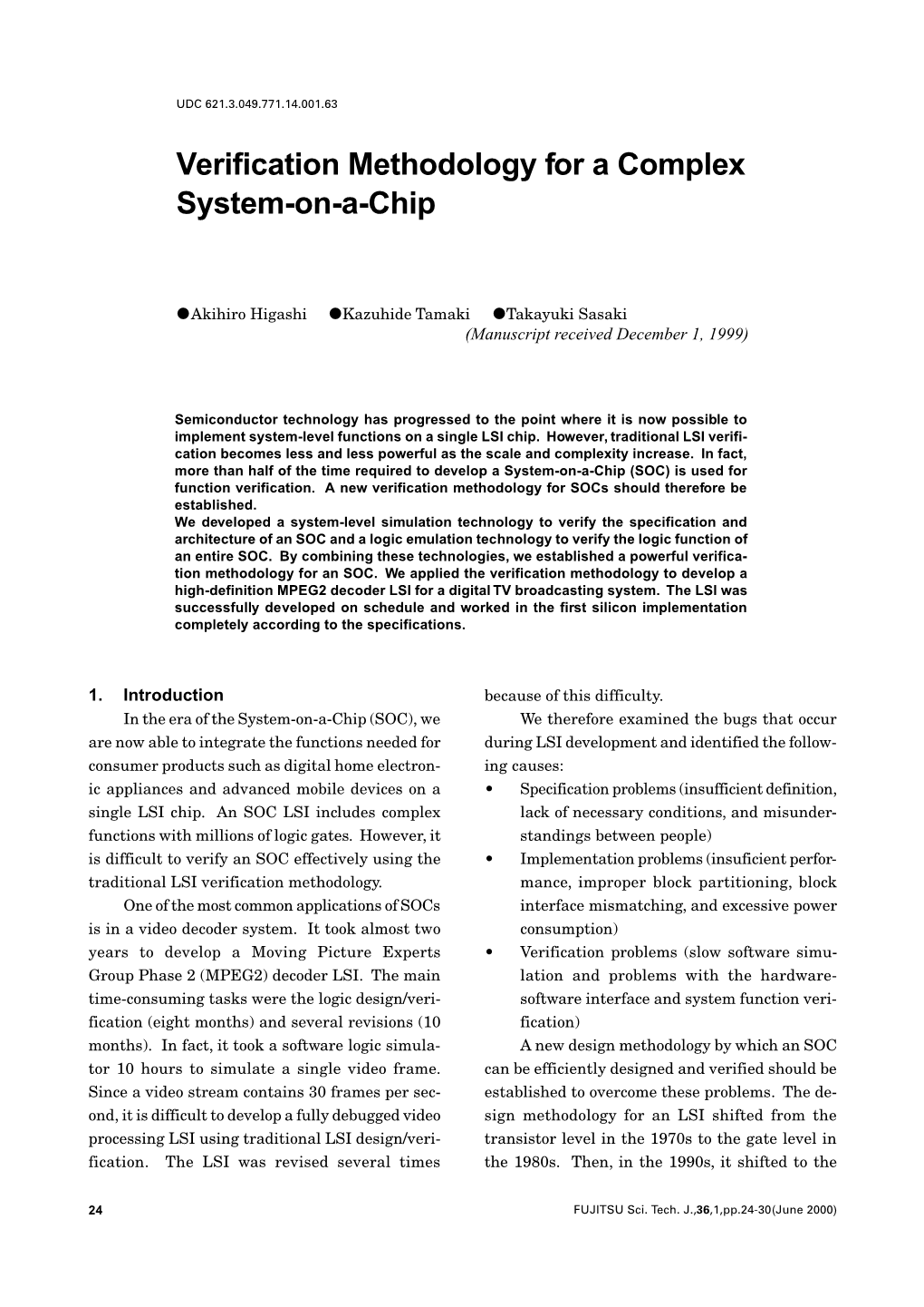 Verification Methodology for a Complex System-On-A-Chip