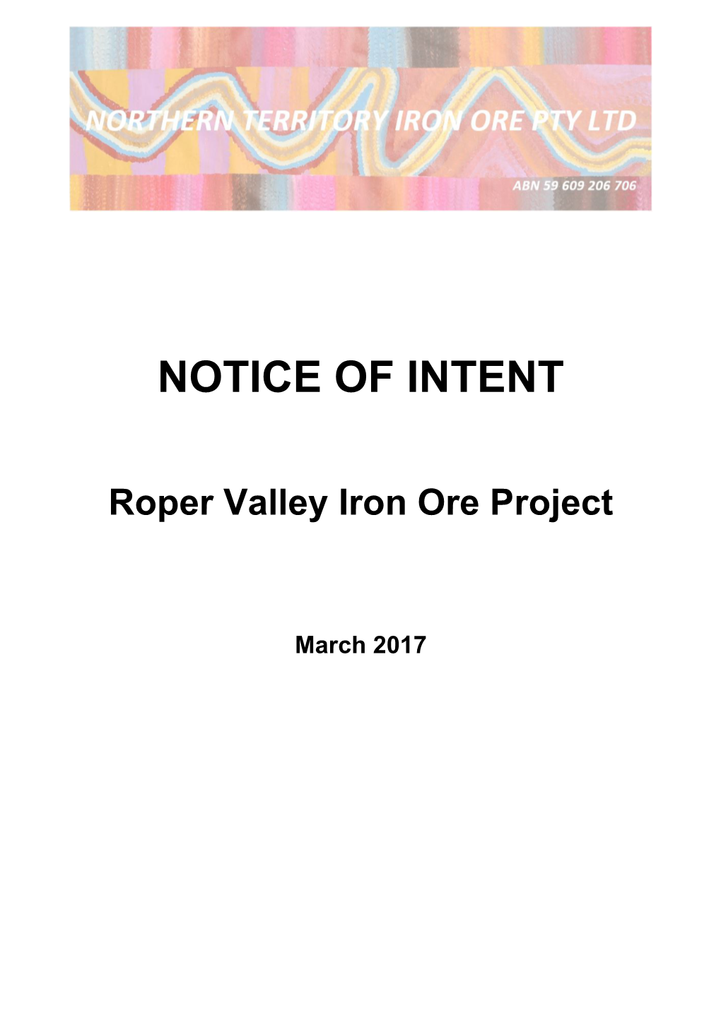 Roper Valley Iron Ore Project
