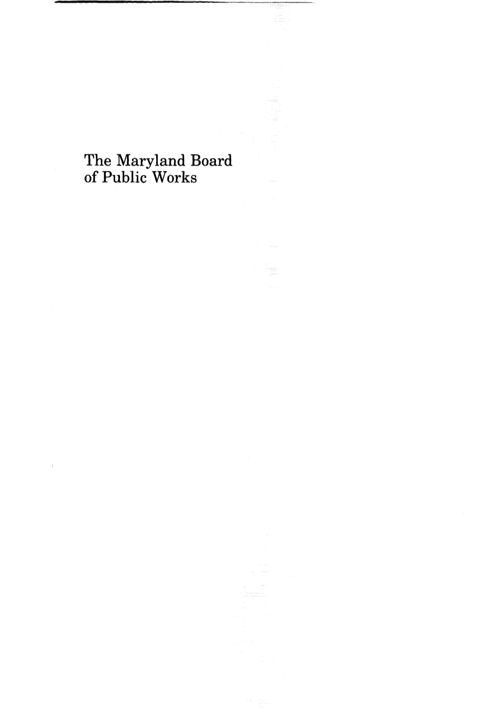 The Maryland Board of Public Works