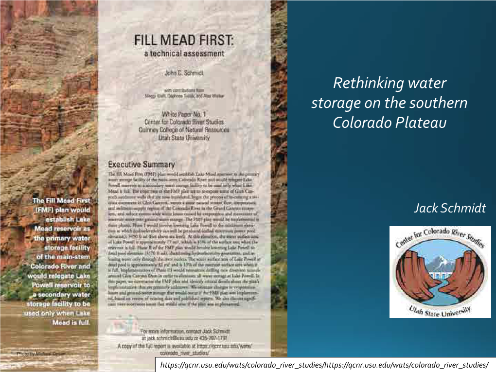 Rethinking Water Storage on the Southern Colorado Plateau