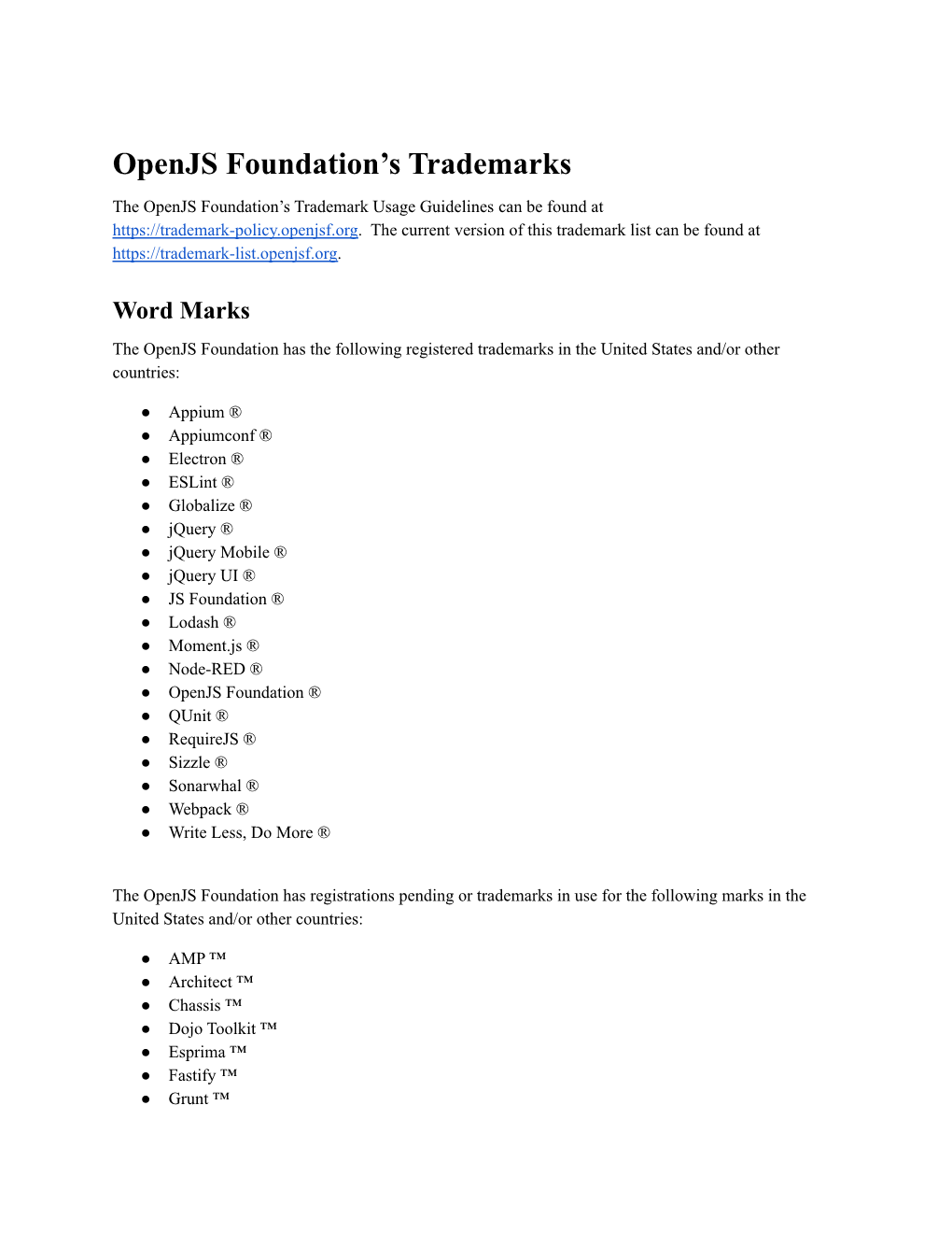 Trademark List Can Be Found At