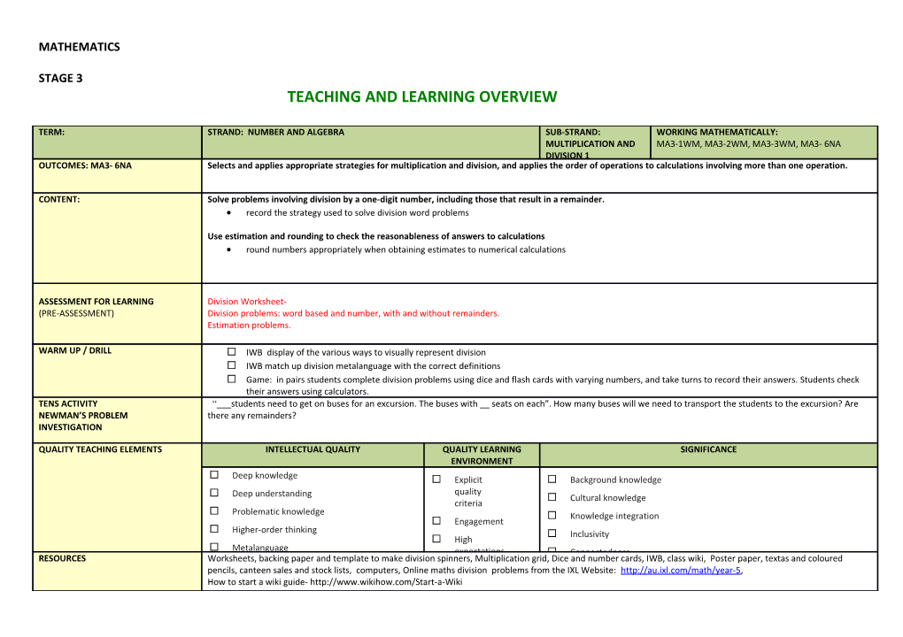 Teaching and Learning Overview s10