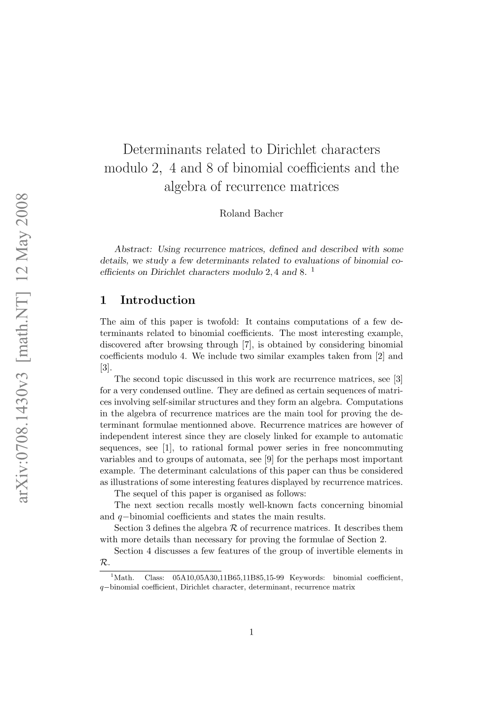 Determinants Related to Dirichlet Characters Modulo 2, 4 and 8 Of