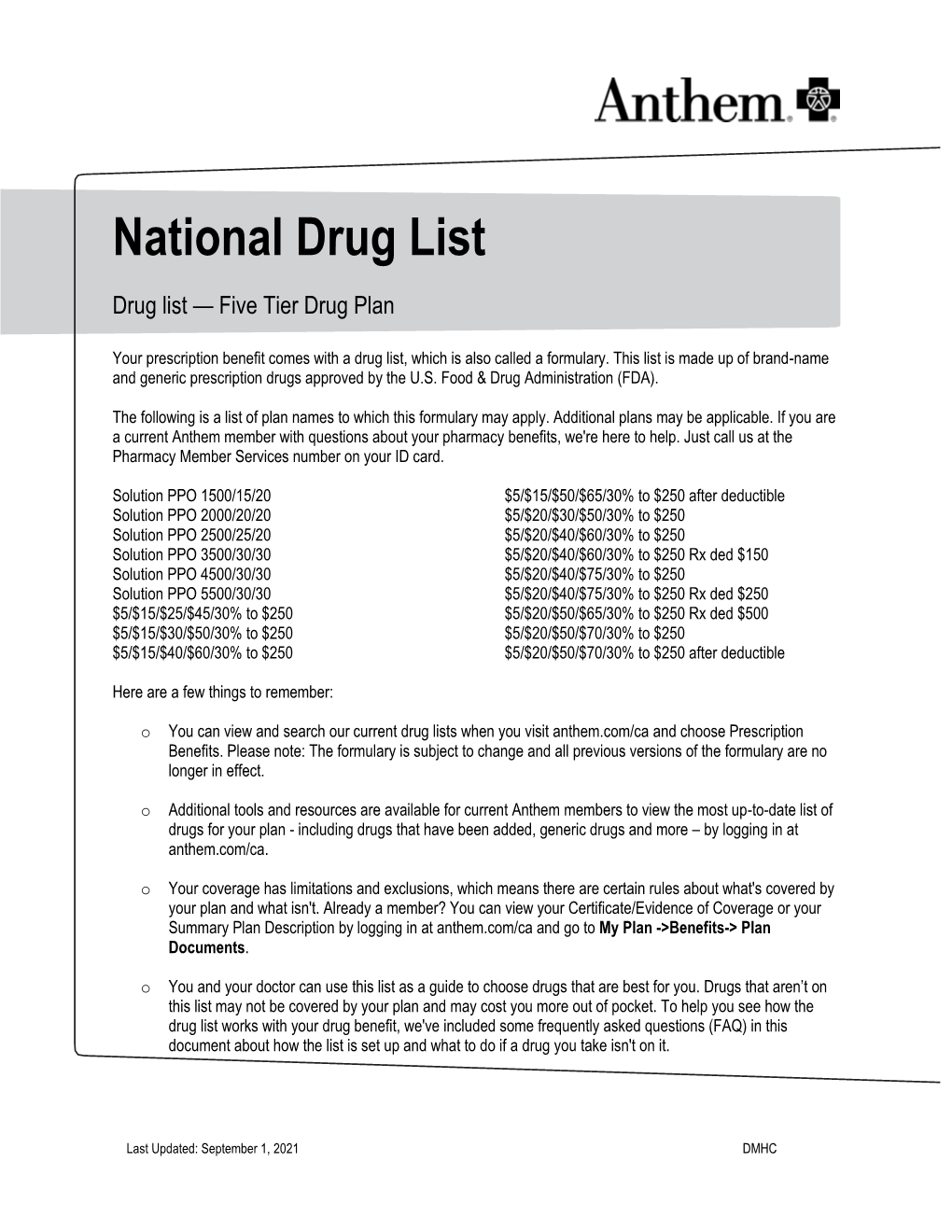 National Drug List