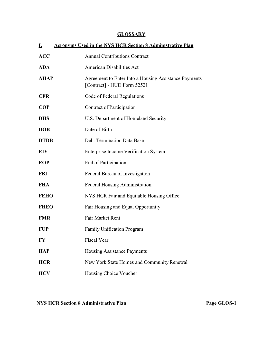 Section 8 Administrative Plan